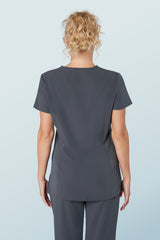 Ari Two-pocket Scrub Top Pewter