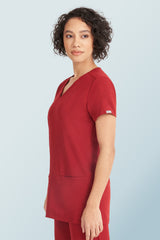 Ari Two-pocket Scrub Top Burgundy