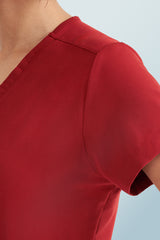 Ari Two-pocket Scrub Top Burgundy