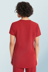 Ari Two-pocket Scrub Top Burgundy