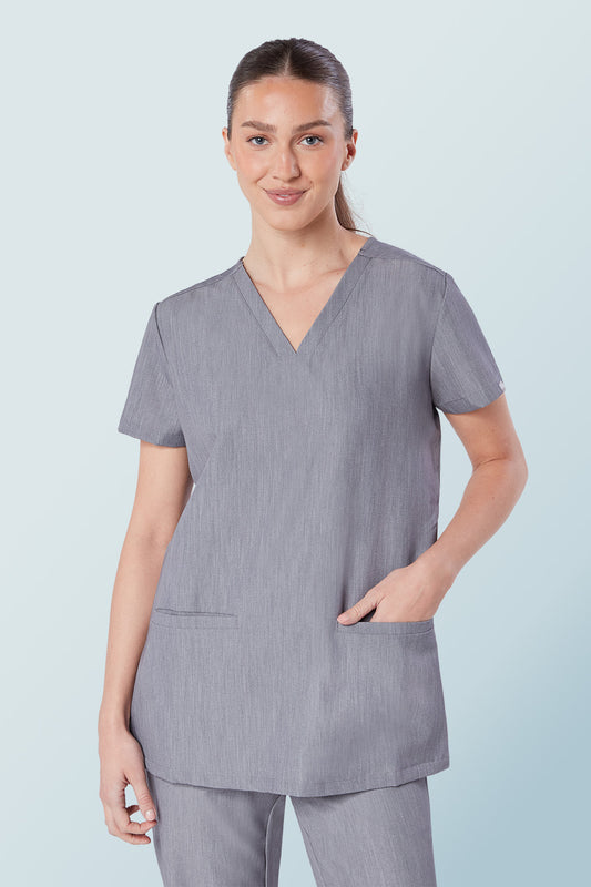 Ari Two-pocket Scrub Top Charcoal