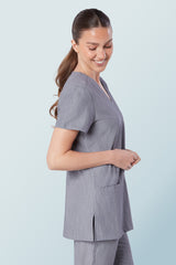 Ari Two-pocket Scrub Top Charcoal