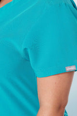Ari Two-pocket Scrub Top Teal