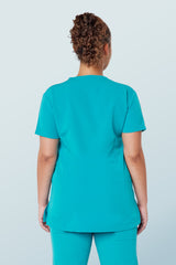 Ari Two-pocket Scrub Top Teal