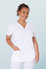Ari Two-pocket Scrub Top White
