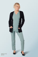 Long V-Neck Cardigan Black