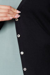 Long V-Neck Cardigan Black