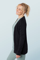 Long V-Neck Cardigan Black