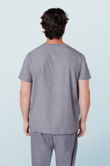Miles Crew Neck Scrub Top Charcoal