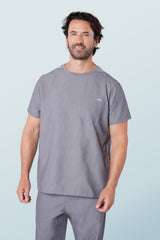 Miles Crew Neck Scrub Top Charcoal