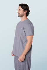 Miles Crew Neck Scrub Top Charcoal