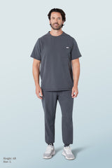 Miles Crew Neck Scrub Top Pewter