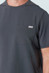 Miles Crew Neck Scrub Top Pewter