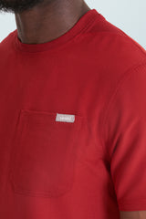 Miles Crew Neck Scrub Top Burgundy