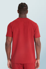 Miles Crew Neck Scrub Top Burgundy
