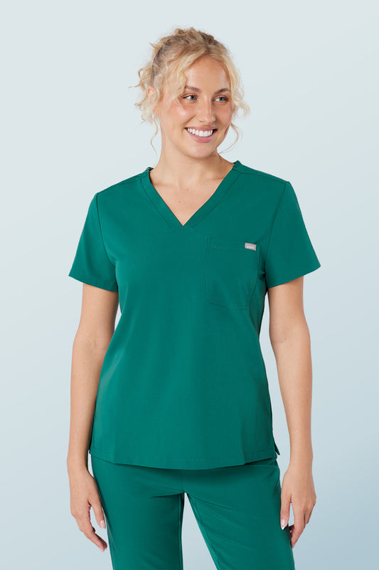 Nova One-pocket Scrub Top Hunter Green
