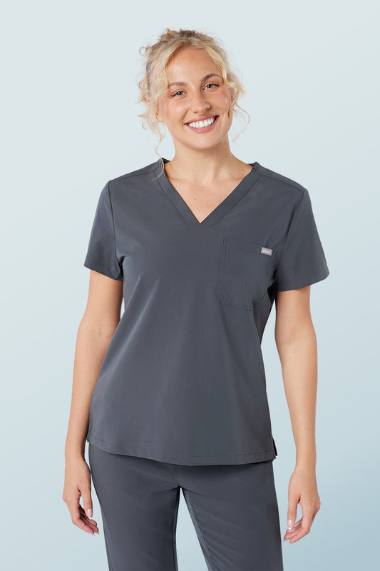 Nova One-pocket Scrub Top Pewter