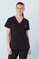 Nova One-pocket Scrub Top Black