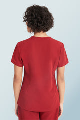 Nova One-pocket Scrub Top Burgundy