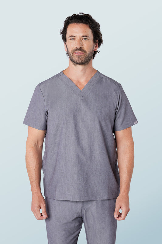Oscar Two-pocket Scrub Top Charcoal