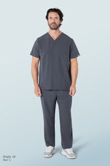 Oscar Two-pocket Scrub Top Pewter