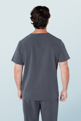 Oscar Two-pocket Scrub Top Pewter