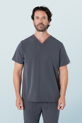 Oscar Two-pocket Scrub Top Pewter