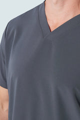 Oscar Two-pocket Scrub Top Pewter