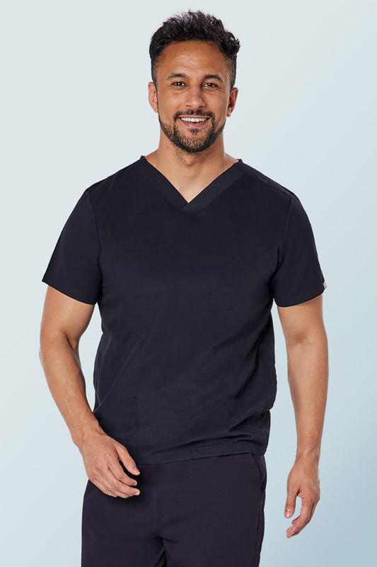 Oscar Two-pocket Scrub Top Black