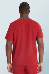 Oscar Two-pocket Scrub Top Burgundy