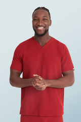 Oscar Two-pocket Scrub Top Burgundy