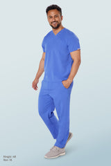 Oscar Two-pocket Scrub Top Ceil Blue