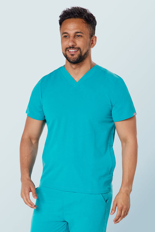 Oscar Two-pocket Scrub Top Teal