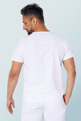 Oscar Two-pocket Scrub Top White
