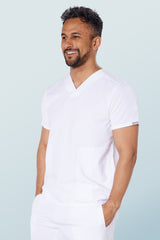 Oscar Two-pocket Scrub Top White