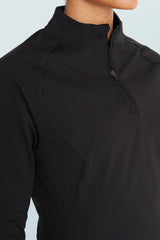 Fleece-Lined Quarter Zip Top Black