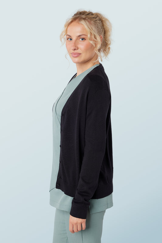V-Neck Cardigan Black