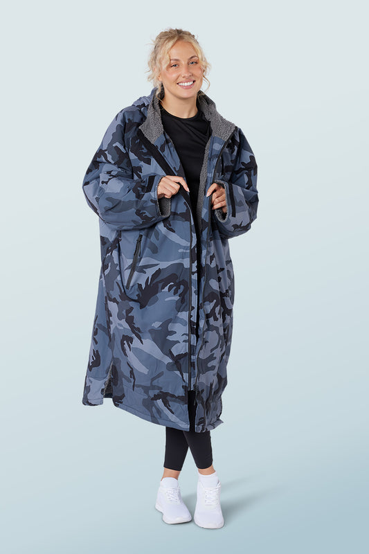 Thermal Robe Grey Camo Print