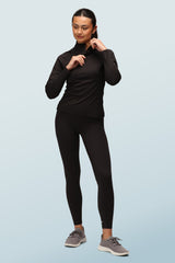 Fleece-Lined Quarter Zip Top Black