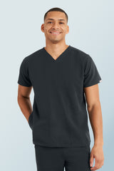 Oscar Two-pocket Scrub Top Soft Black