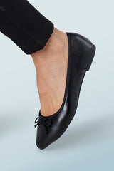 Black Faux Leather Pumps