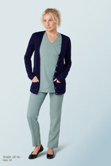 Long V-Neck Cardigan Navy